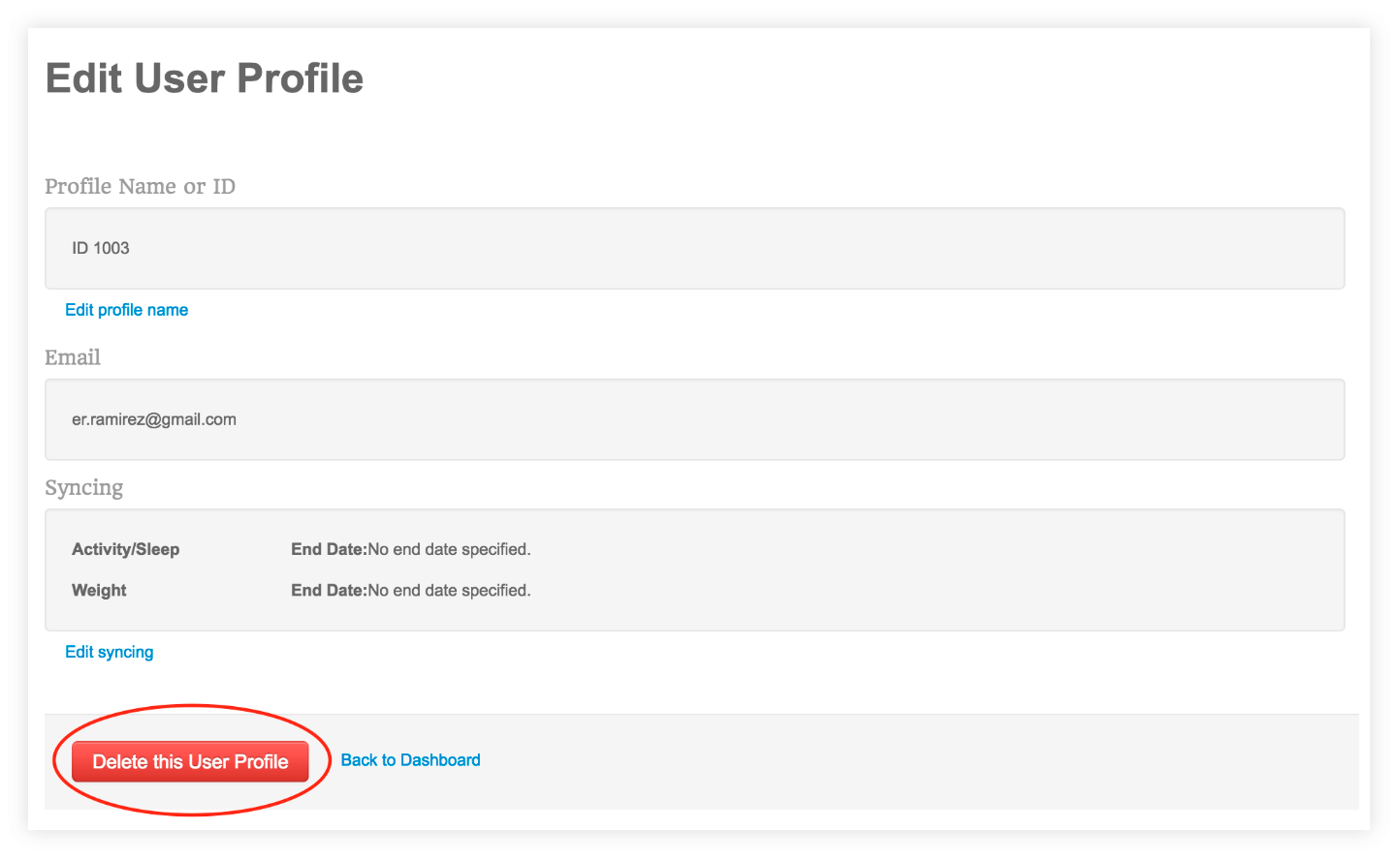 Data syncing confirmation